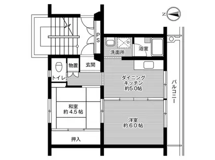 ビレッジハウス西那須野1号棟(2DK/2階)の間取り写真