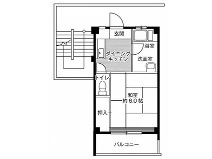 ビレッジハウス家下 1号棟(1K/4階)の間取り写真
