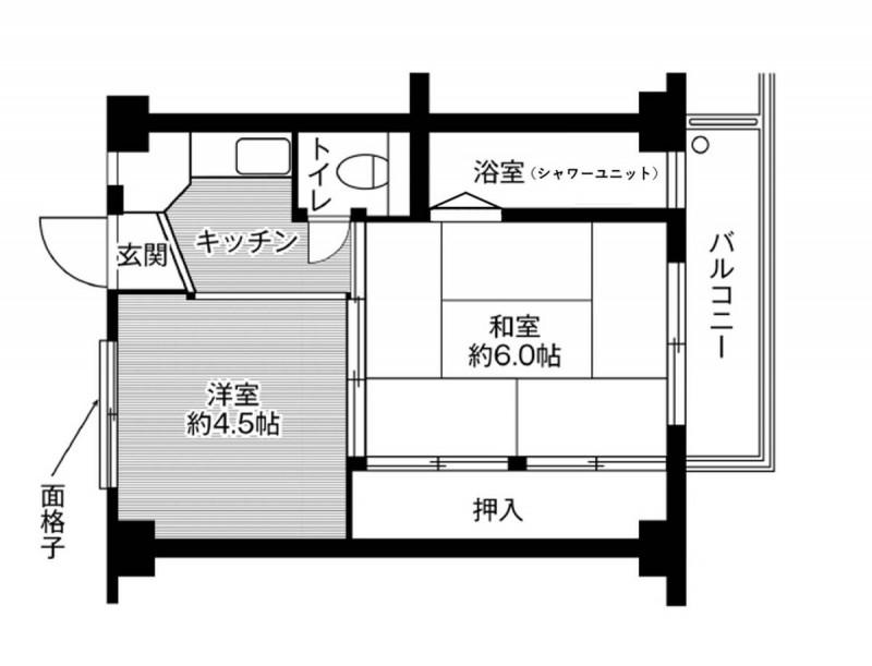ビレッジハウス宮内2号棟(1DK/3階)の間取り写真