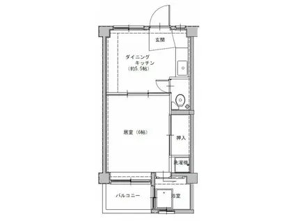ビレッジハウス葛ノ葉 8号棟(1DK/3階)の間取り写真