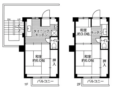 ビレッジハウス 二和 4号棟(3DK/1階)の間取り写真