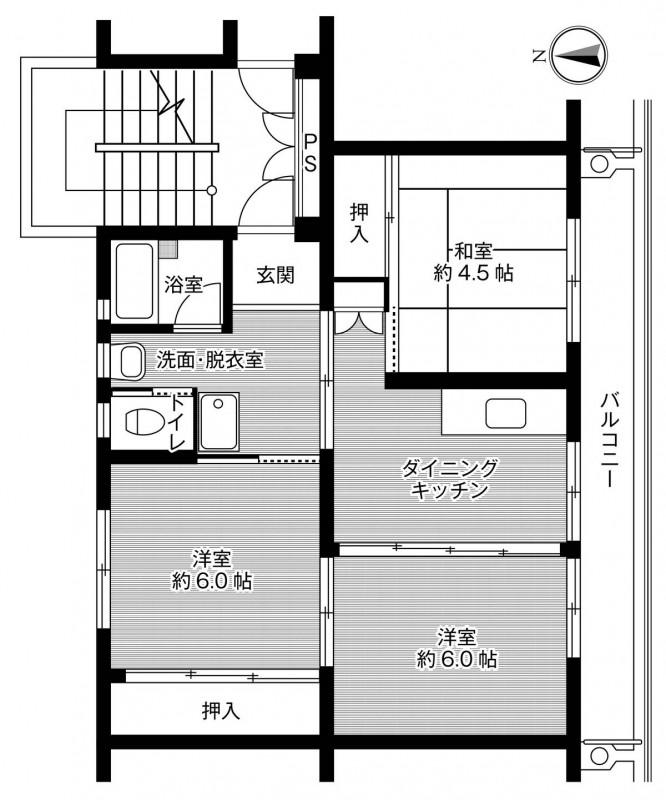 ビレッジハウス所沢1号棟(3DK/1階)の間取り写真