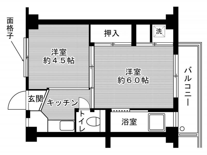 ビレッジハウス旭 4号棟(1DK/1階)の間取り写真