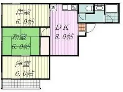 豊島マンション(3DK/3階)の間取り写真