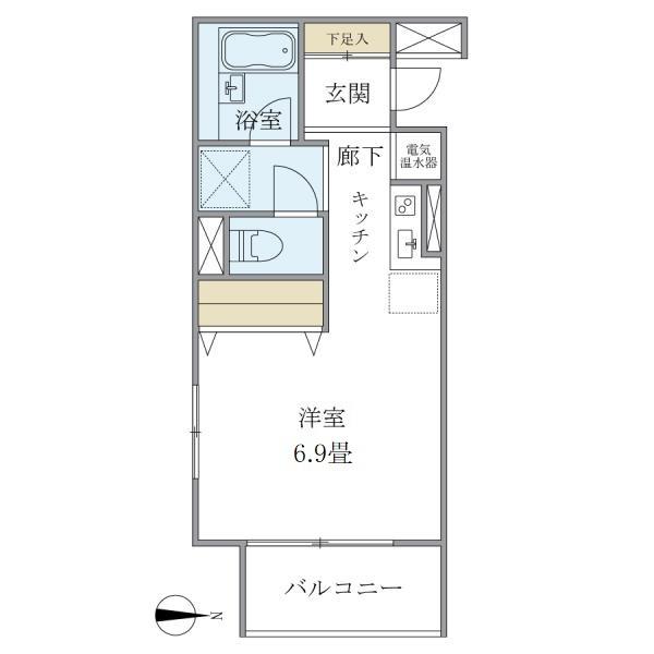 メゾンベール南麻布(ワンルーム/3階)の間取り写真