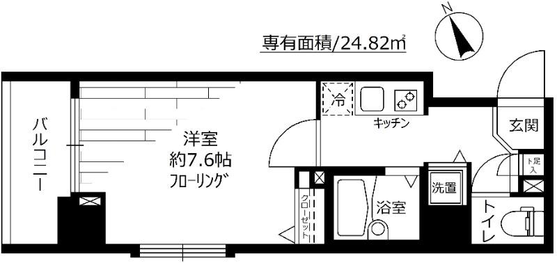 ガーラ・シティ門前仲町(1K/6階)の間取り写真