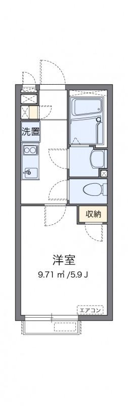クレイノサンザシ(1K/2階)の間取り写真