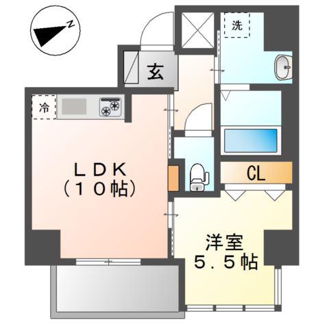 CHEZ KOTOBUKI シェ・コトブキ(1LDK/5階)の間取り写真