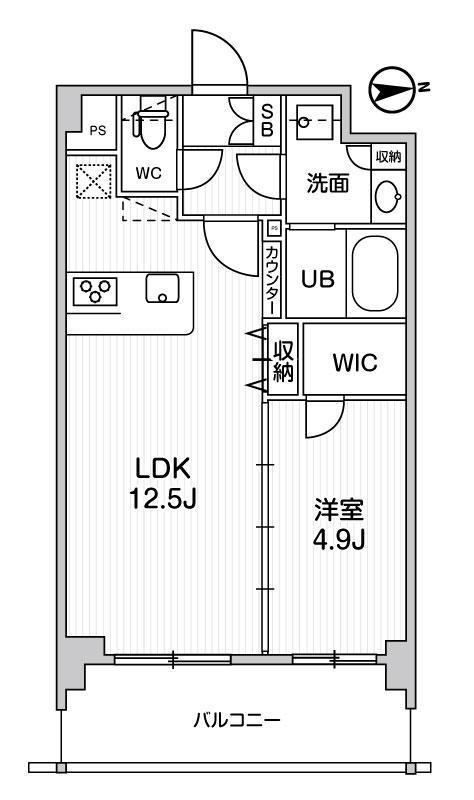ALTERNA墨田(1LDK/4階)の間取り写真