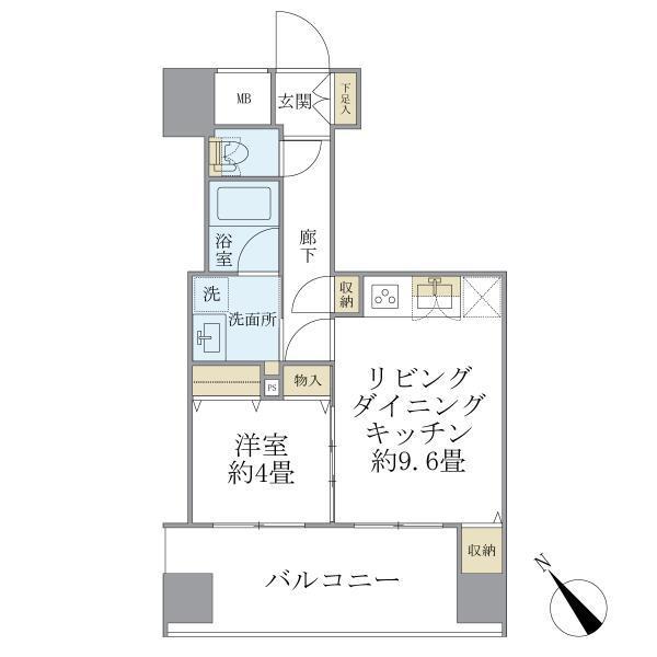 エミリブ東長崎(1LDK/7階)の間取り写真