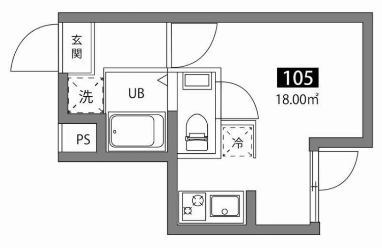 アルトパレス(1K/1階)の間取り写真