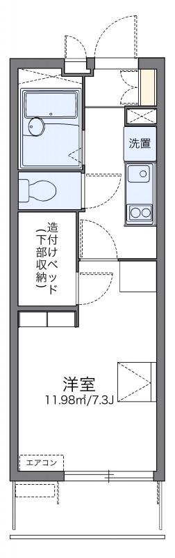 レオパレスグランデール北町(1K/3階)の間取り写真