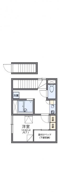 レオパレス琥珀館(1K/2階)の間取り写真