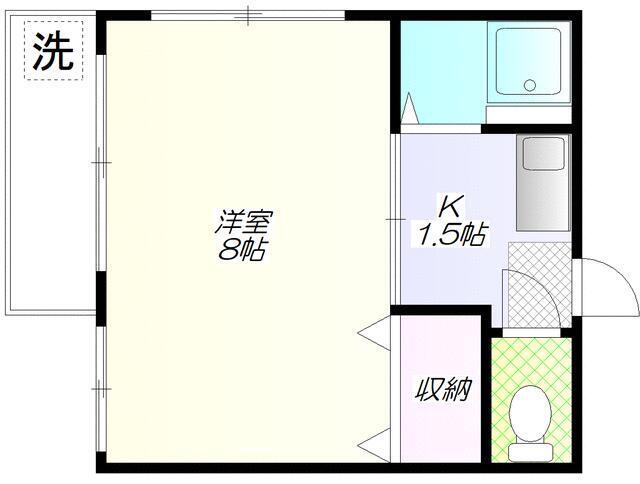 霜降コーポ(1K/2階)の間取り写真