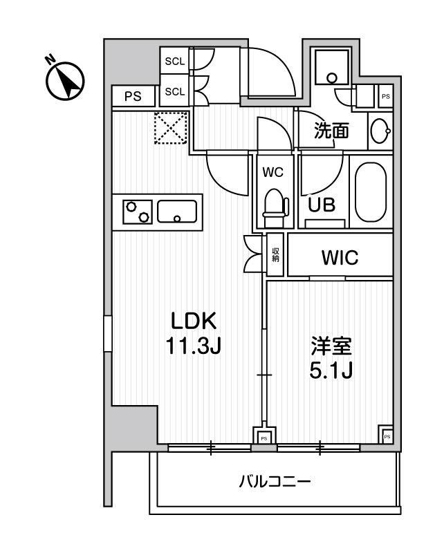 グランドコンシェルジュ浅草橋(1LDK/2階)の間取り写真