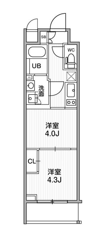 SYFORME東池袋(2K/3階)の間取り写真
