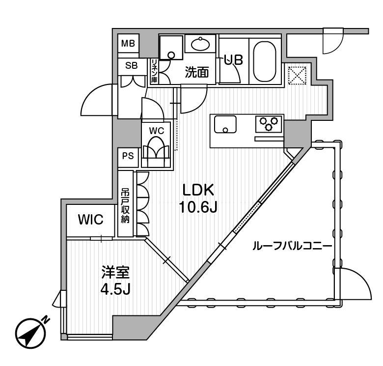 SYFORME西小山(1LDK/3階)の間取り写真