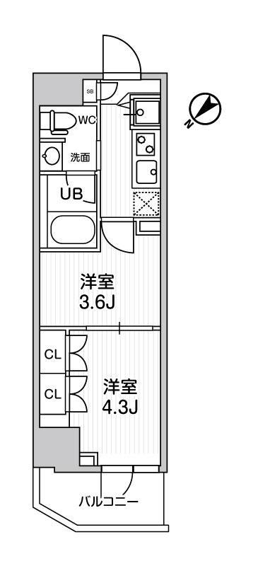 ARKMARK巣鴨STA(2K/2階)の間取り写真