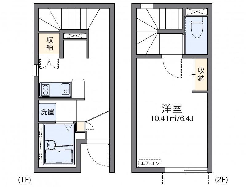 レオネクストシンコーポ2(1K/1階)の間取り写真