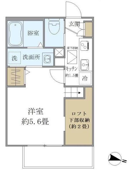 KOMFORTA新中野(1K/1階)の間取り写真