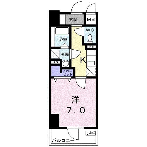 SASON(1K/4階)の間取り写真
