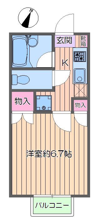 リブレリー瑞江(1K/1階)の間取り写真