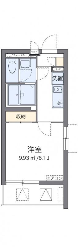 クレイノLABOON戸越(1K/2階)の間取り写真