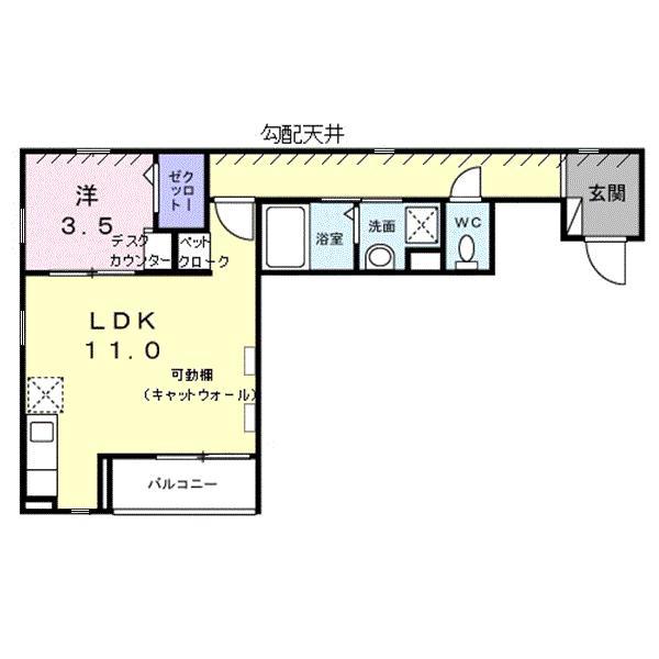 プリマヴェーラ ドゥエ(1LDK/2階)の間取り写真