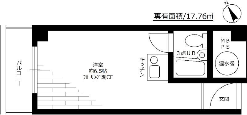 ライオンズマンション池袋(ワンルーム/10階)の間取り写真