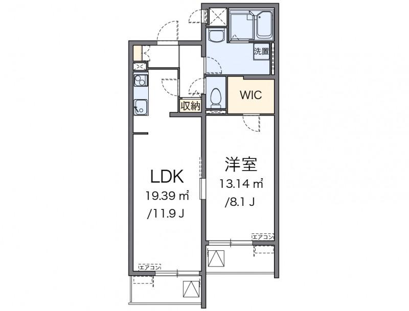クレイノKOEMONふじ(1LDK/3階)の間取り写真