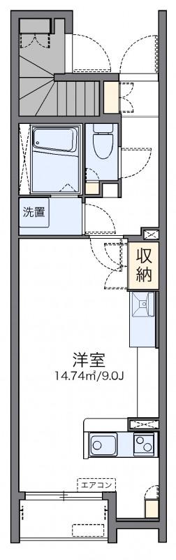 レオネクストボヌールH(ワンルーム/1階)の間取り写真