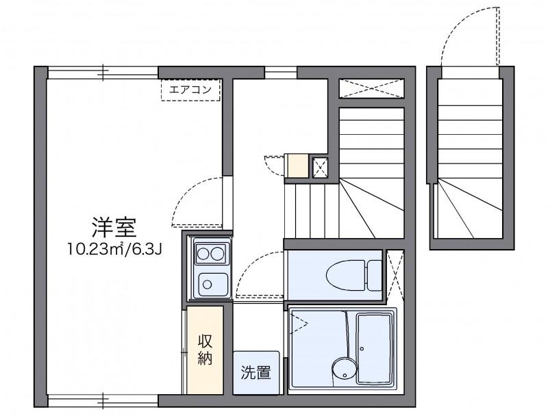 レオネクストシオン北沢(1K/2階)の間取り写真