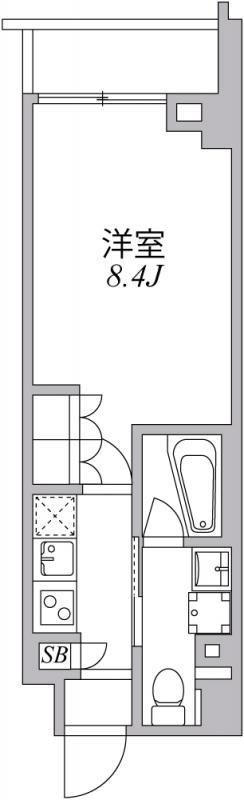 ASYL COURT麻布十番(1K/5階)の間取り写真