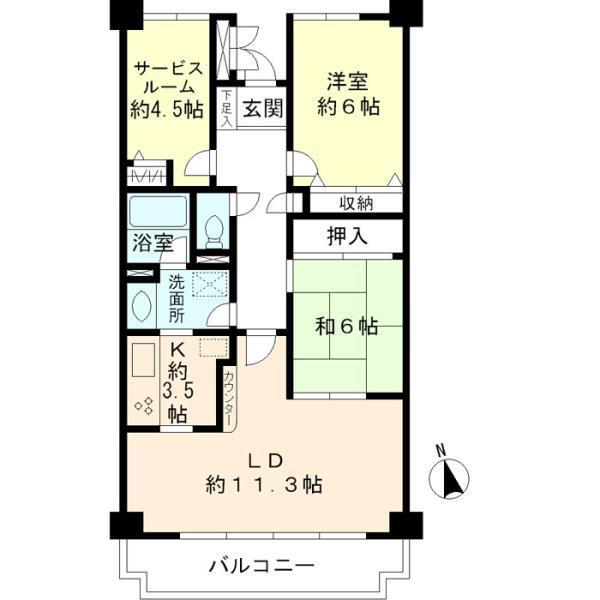 カルム赤羽(2SLDK/3階)の間取り写真