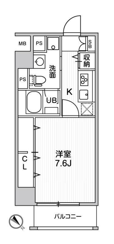 ROOTS HIGASHI NAGASAKI(1K/3階)の間取り写真
