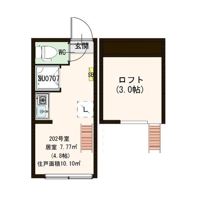 PARTIRE NAKANO(ワンルーム/2階)の間取り写真