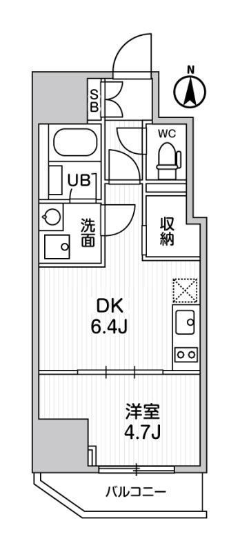 ALTERNA亀戸Ⅲ(1DK/8階)の間取り写真