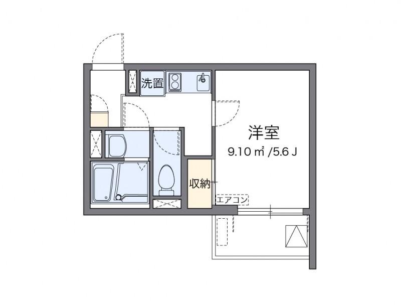 クレイノシャ ブラン プティ(1K/3階)の間取り写真