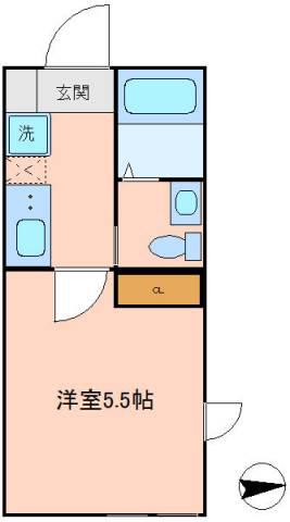 オリオン五反野(1K/1階)の間取り写真