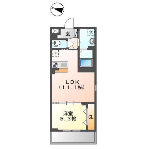 梅田3丁目マンション工事(1LDK/1階)の間取り写真