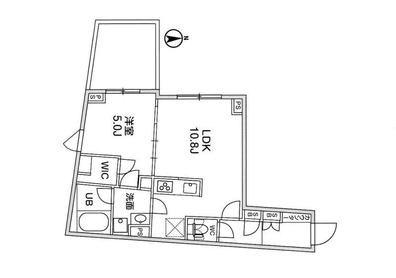 ALTERNA祐天寺(1LDK/4階)の間取り写真