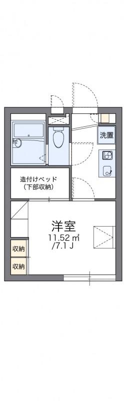 レオパレスコンフォート成城(1K/1階)の間取り写真