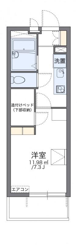 レオパレスエトワール ピア(1K/1階)の間取り写真