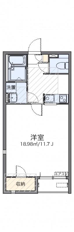 レオネクストジャルダンⅡ(1K/2階)の間取り写真
