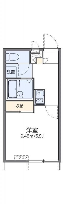 レオパレスビボ(1K/1階)の間取り写真