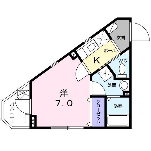 レガリアグレイス(1K/2階)の間取り写真