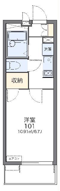 レオパレスHARU(1K/2階)の間取り写真