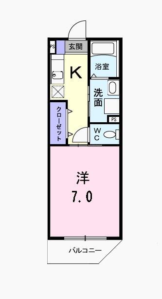 メゾン TMSK(1K/4階)の間取り写真