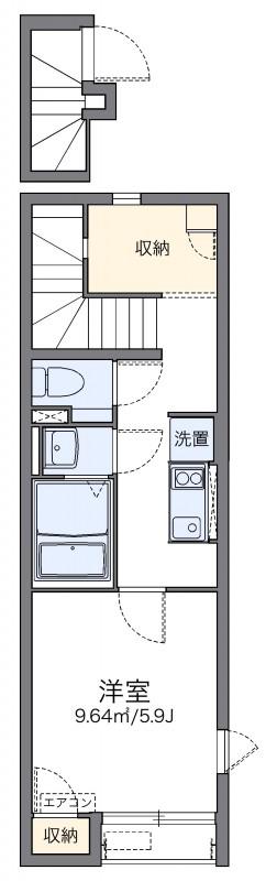 レオネクストフィオーレ(1K/2階)の間取り写真