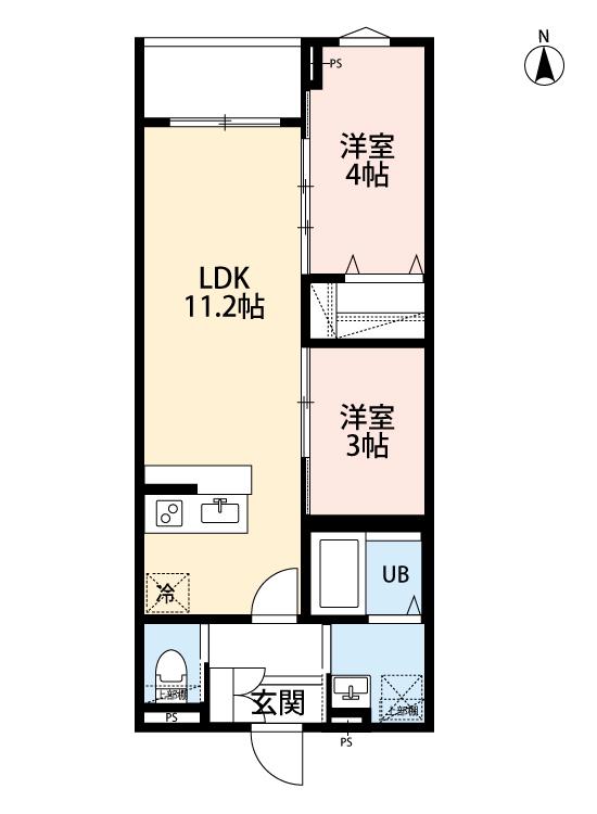 ROBOT HOME 京成小岩Ⅱ(2LDK/1階)の間取り写真